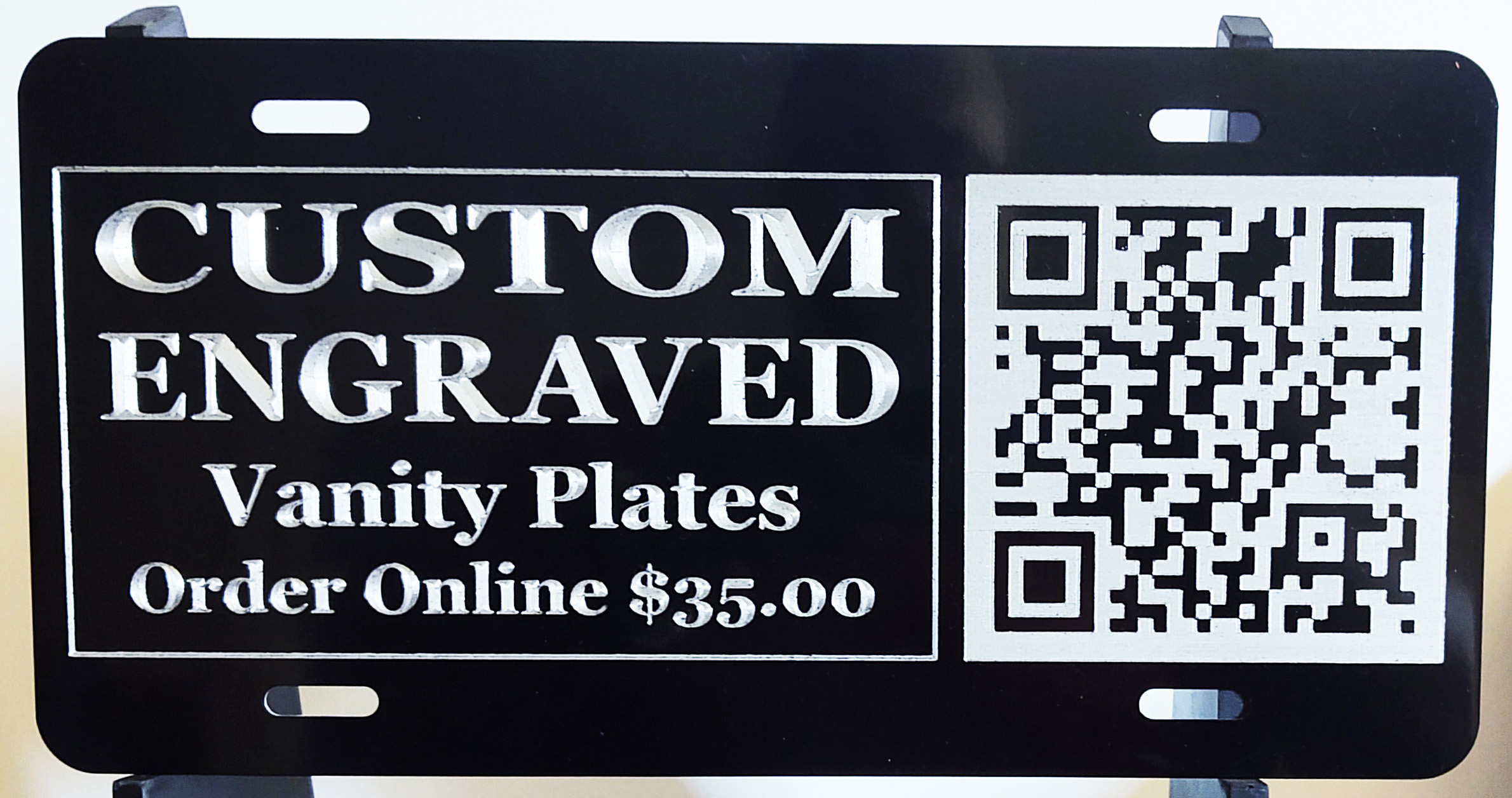 Diamond Engraved License Plate